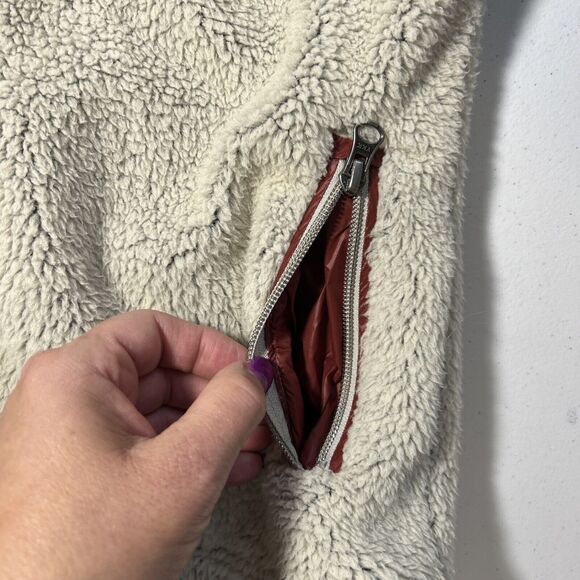 Kuhl Womens Small Sherpa Hoodie Jacket Full Zip Pockets Outdoor Fall Boho Beige - Picture 7 of 13